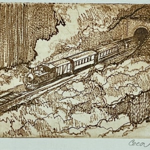 Untitled (train coming out of tunnel) by Unknown "Ceco" 