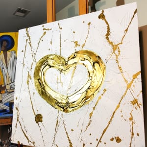 WHITE GOLD BOLD HEART by Tariq Mix 