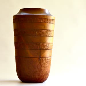 Mahogany Vase w/ class insert #027 by Bill Neville 