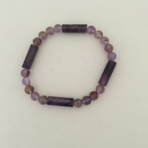 Amethyst with Rutile bracelet by Beverly Iber 