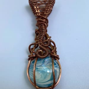 PD 13/20 - Double-Sided Wire Wrapped Abstract Art Pendant by Pamela Dexter 