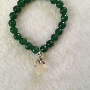 Emerald green quartz with natural white quartz nugget by Beverly Iber 