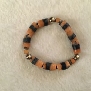 Antique African Powder glass and Sterling beads Bracelet by Beverly Iber 