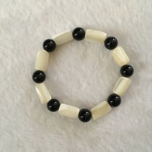 Onyx and Mother of Pearl Bracelet by Beverly Iber 