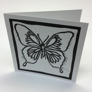Arts and Health - Volume 2 Coloring Book Note Cards - Animals - 8 Pack Note Cards by Arts and Health at Duke  Image: Iridescent Butterfly