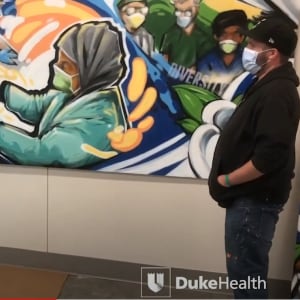 VIDEO - Mural captures team members supporting patient care during COVID-19 | Duke Health by Sean Kernick