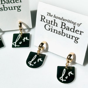 Ruth Bader Ginsburg Earrings by Kathleen Grebe 