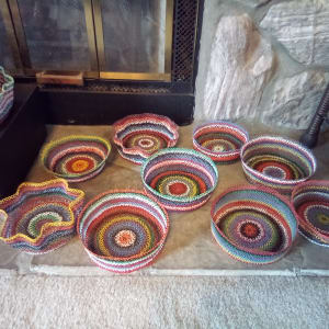Telephone Wire Art - Small Baskets by Fredessa Hamilton