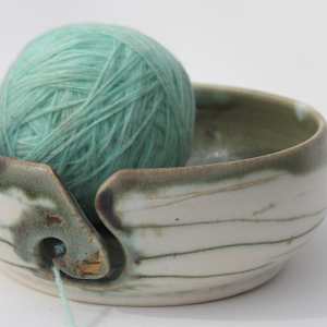 Grey Striped Yarn Bowl, Image 3.