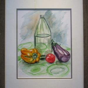 Still Life with Bottle and Vegetables by Sonya Kleshik 
