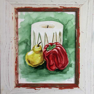 Still Life with Candle, Pepper and Pear by Sonya Kleshik 