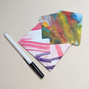 Set of 5 Small Handpainted Oracle Cards with Painted Envelope by Sonya Kleshik 