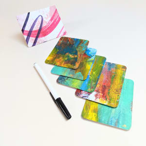 Set of 5 Small Handpainted Oracle Cards with Painted Envelope by Sonya Kleshik