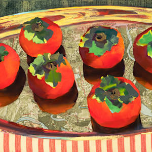 Gathering with Persimmons I by Shobha Jetmalani, Image 1.