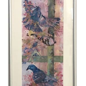 Among the Flowers by April Rimpo  Image: With white mat, plexiglas glazing, and silver metal frame