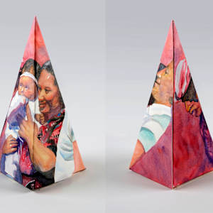 Celebraciones by April Rimpo  Image: This image shows both sides of the sculpture in one image.