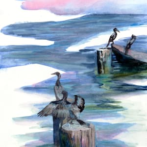 Double-Crested Cormorants by April Rimpo 