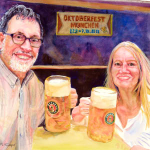 Ernie & Kathy Oktoberfest (Commission) by April Rimpo