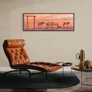 Serenity Found by April Rimpo  Image: Frame shown along with sample room to provide a sense of size.