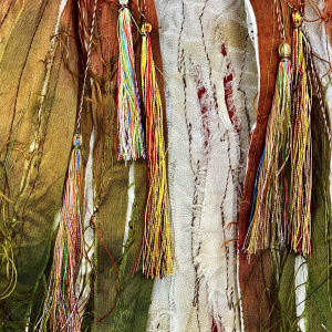 Black Madonna: Earth by Leslie O'Leary  Image: Handmade tassels and stitching
