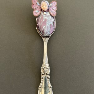 Sterling Silver Spoon Fairy Baby /  Lavender Fern by Stephanie Blythe 