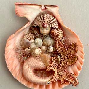 Small Coral Scallop Mini Merbaby by Stephanie Blythe 