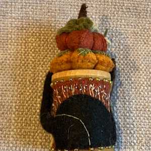 Cat Tails and Pussy Willows Wooden Spool by Christine Shively Benjamin  Image: Back View
