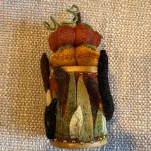 Cat Tails and Pussy Willows Wooden Spool by Christine Shively Benjamin  Image: Another angle of the back