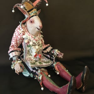 Harlequin White Rabbit by Connie Smith 