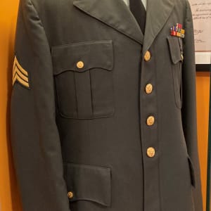 U.S. Army Uniform Shirt by U.S. Army Issued  Image: U.S. Army uniform shirt pictured underneath uniform jacket.