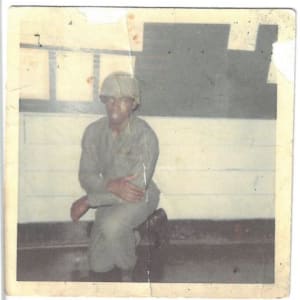 U.S. Army Uniform Trousers by Tennessee Apparel Corp.  Image: Photograph of Earnest Gregory Jr. in his U.S. Army combat uniform, circa 1968-1971 