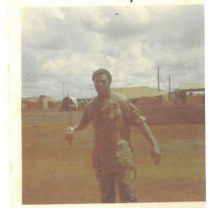 U.S. Army Uniform Jacket by U.S. Army Issued  Image: Photograph of Earnest Gregory Jr. in his U.S. Army combat uniform, circa 1968-1971 