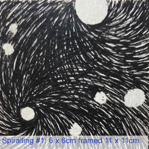 Spiral Series by Pattie Keenan  Image: Spiralling #1 $150
6x6cm  framed 11x11cm
