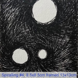 Spiral Series by Pattie Keenan  Image: Spiralling #4 $150
8.5x8.5cm  framed 15x15cm
