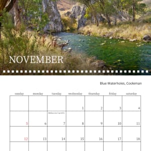 SMD 2023 Calendar by Wanda Lach  Image: Blue Waterholes, Cooleman