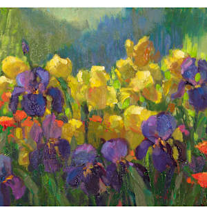 Poppies and iris by Charlotte Slade Decker