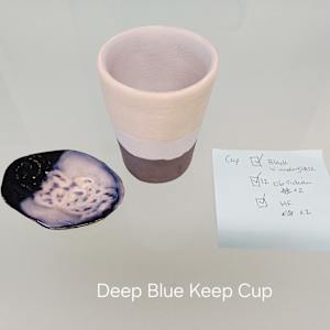 Deep Blue Keep Cup by Jo Richards Hooker Artist 