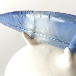 Feather I steel blue by Jo Richards Mixed Media Artist 