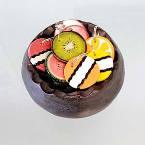 Key Ring - Pink Licorice Allsorts by Jo Richards Hooker Artist 