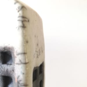 Raku House - white ash I by Jo Richards Mixed Media Artist 