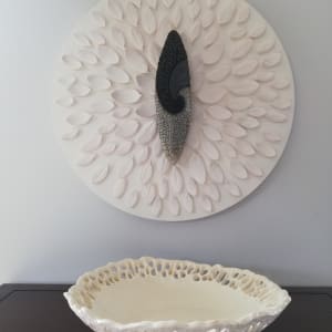 Coral Vessel   round by Jo Richards Hooker Mixed Media Artist 
