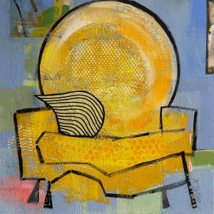 Comfy Chair With A Striped Pillow by Andrea