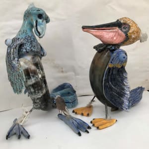 Shoebill and Pelican by Ronn Beattie