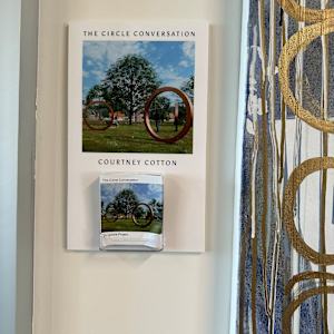 The Circle Conversation II by Courtney Cotton  Image: installed with TCC brochures 