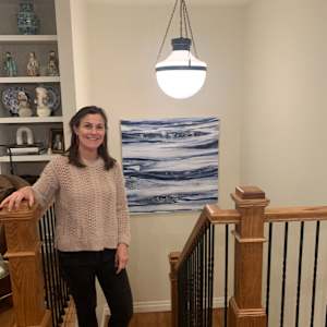 Viney Commission 48”x48” by Courtney Cotton  Image: Every staircase needs a painting!