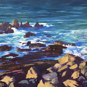 Rocky Shore at The Island, St Ives by Dawn Harries