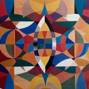 Geometric Abstract Interpretation of St Michael's Grammar School Badge by John Bayton