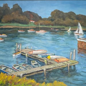 Sunny Cove with Sailboats and Rowboats by Tunis Ponsen 