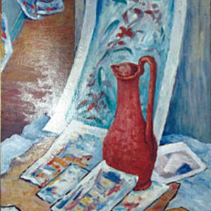 Still Life with Red Urn, Yellow Book and Paintings by Tunis Ponsen 