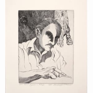 Evan Lindquist Engraves Engravers, curated by Norwood Creech, 2022 by    Evan Lindquist  (1936-2023)  Image: 28. Gabor Peterdi Engraves a Still Life, A/P, Copperplate Engraving, 10.6 x 7.8 in (26.92 x 19.81 cm), Evan Lindquist 2009

© Evan Lindquist / Artists Rights Society (ARS), New York. Inventory Number: EVAN30.2022-28

GABOR F. PETERDI, American (1915 – 2001)

For loan inquiries or further information about the prints, please contact 
Erica Kinias, Ph.D. Program Director, 
Master of Arts in Gallery and Museum Management [MGMM], 
Western Colorado University, 1 Western Way, Gunnison Colorado 81231 
(970) 943-2037, 
www.western.edu/mgmm 

For further information about Evan Lindquist and his copperplate engravings, along with full bio, resources, and images from all editions, please visit EvanLindquist.com
